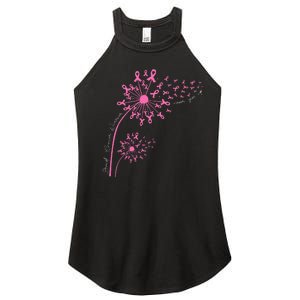 Dandelion Pink Flower Ribbon Breast Cancer Awareness 's Women's Perfect Tri Rocker Tank