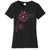 Dandelion Pink Flower Ribbon Breast Cancer Awareness 's Women's T-Shirt