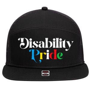 Disability Pride Flag July Disabled Pride Month Awareness 7 Panel Mesh Trucker Snapback Hat