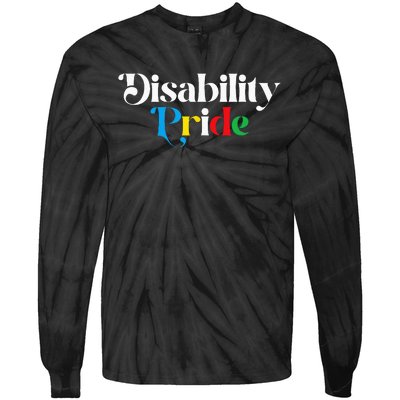 Disability Pride Flag July Disabled Pride Month Awareness Tie-Dye Long Sleeve Shirt