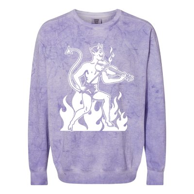 Devil Playing Fiddle Colorblast Crewneck Sweatshirt