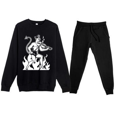 Devil Playing Fiddle Premium Crewneck Sweatsuit Set