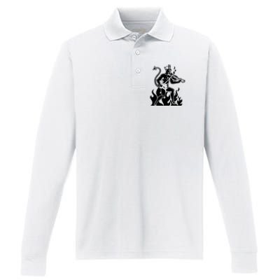 Devil Playing Fiddle Performance Long Sleeve Polo