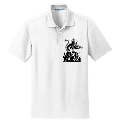 Devil Playing Fiddle Dry Zone Grid Polo