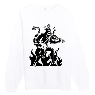 Devil Playing Fiddle Premium Crewneck Sweatshirt