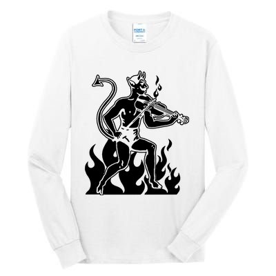 Devil Playing Fiddle Tall Long Sleeve T-Shirt