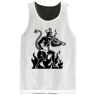 Devil Playing Fiddle Mesh Reversible Basketball Jersey Tank