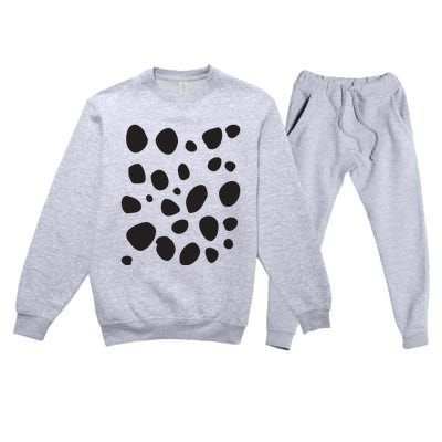 Dalmatian Pattern For Dalmatian Lover Dalmatian Print Premium Crewneck Sweatsuit Set