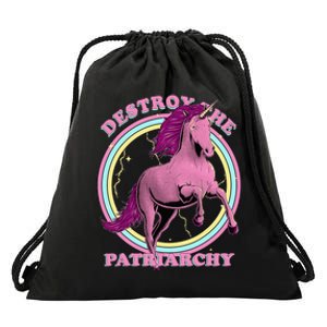 Destroy Patriarchy Feminism Unicorn Feminist Empowered Drawstring Bag