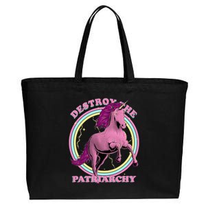 Destroy Patriarchy Feminism Unicorn Feminist Empowered Cotton Canvas Jumbo Tote