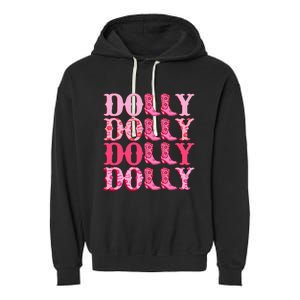 Dolly Personalize First Name Groovy Cowboy Boots Garment-Dyed Fleece Hoodie