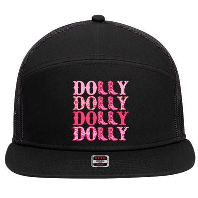 Dolly Personalize First Name Groovy Cowboy Boots 7 Panel Mesh Trucker Snapback Hat