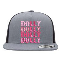 Dolly Personalize First Name Groovy Cowboy Boots Flat Bill Trucker Hat