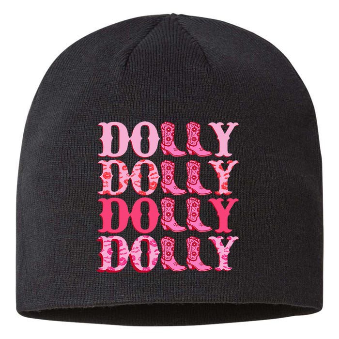 Dolly Personalize First Name Groovy Cowboy Boots Sustainable Beanie