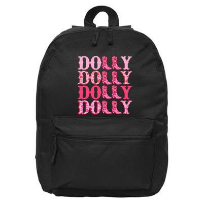 Dolly Personalize First Name Groovy Cowboy Boots 16 in Basic Backpack
