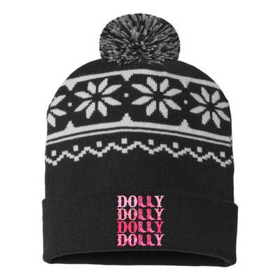 Dolly Personalize First Name Groovy Cowboy Boots USA-Made Snowflake Beanie