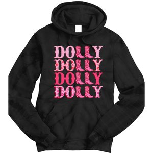 Dolly Personalize First Name Groovy Cowboy Boots Tie Dye Hoodie