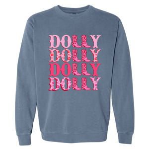 Dolly Personalize First Name Groovy Cowboy Boots Garment-Dyed Sweatshirt