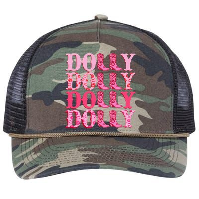 Dolly Personalize First Name Groovy Cowboy Boots Retro Rope Trucker Hat Cap