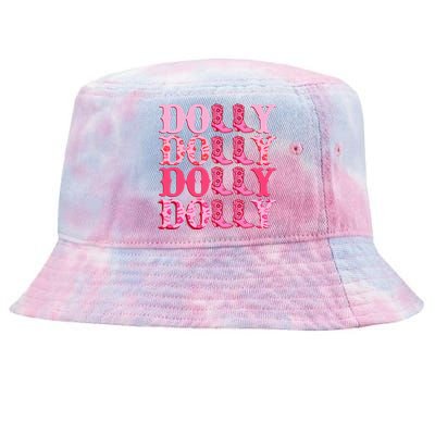 Dolly Personalize First Name Groovy Cowboy Boots Tie-Dyed Bucket Hat