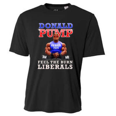 Donald Pump Funny Trump Feel The Burn Liberals 2024 Cooling Performance Crew T-Shirt