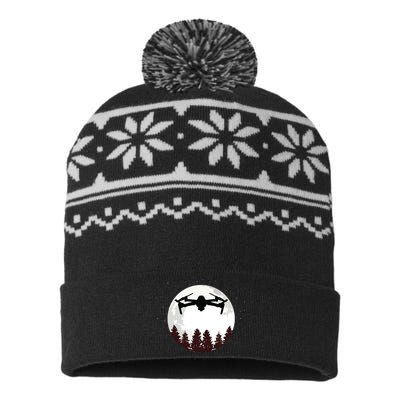 Drone Pilot Full Moon Funny FPV Drone Quadcopter USA-Made Snowflake Beanie