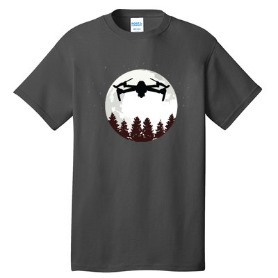 Drone Pilot Full Moon Funny FPV Drone Quadcopter Tall T-Shirt