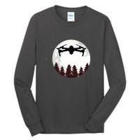 Drone Pilot Full Moon Funny FPV Drone Quadcopter Tall Long Sleeve T-Shirt