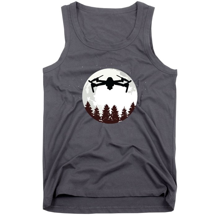 Drone Pilot Full Moon Funny FPV Drone Quadcopter Tank Top