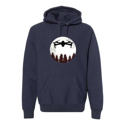 Drone Pilot Full Moon Funny FPV Drone Quadcopter Premium Hoodie