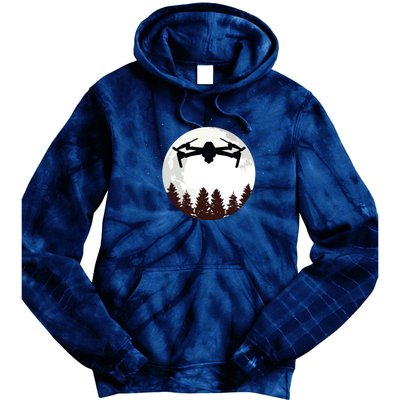 Drone Pilot Full Moon Funny FPV Drone Quadcopter Tie Dye Hoodie