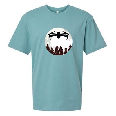 Drone Pilot Full Moon Funny FPV Drone Quadcopter Sueded Cloud Jersey T-Shirt