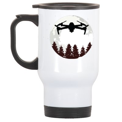 Drone Pilot Full Moon Funny FPV Drone Quadcopter Stainless Steel Travel Mug