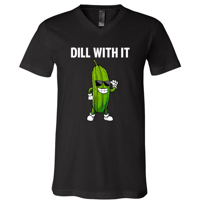 Dill Pickle Funny Cucumber Pickle Lover Gift V-Neck T-Shirt