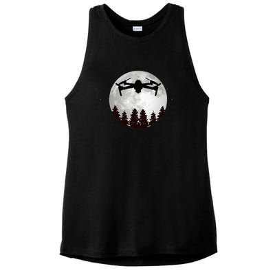 Drone Pilot Full Moon Funny FPV Drone Quadcopter Ladies PosiCharge Tri-Blend Wicking Tank