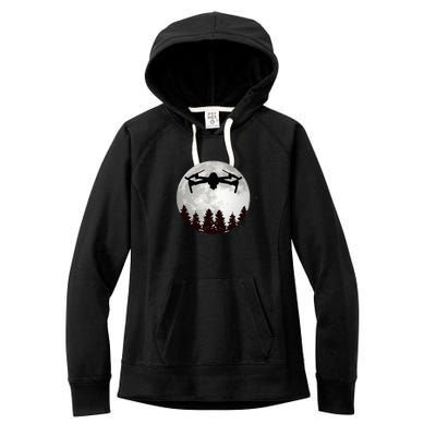 Drone Pilot Full Moon Funny FPV Drone Quadcopter Women's Fleece Hoodie