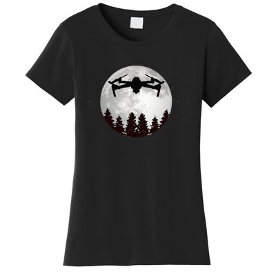 Drone Pilot Full Moon Funny FPV Drone Quadcopter Women's T-Shirt