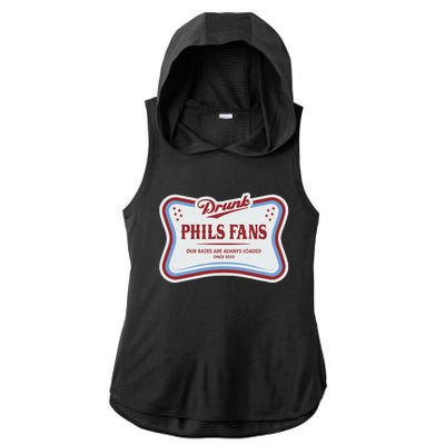 Drunk Phils Fans High Life New Ladies PosiCharge Tri-Blend Wicking Draft Hoodie Tank