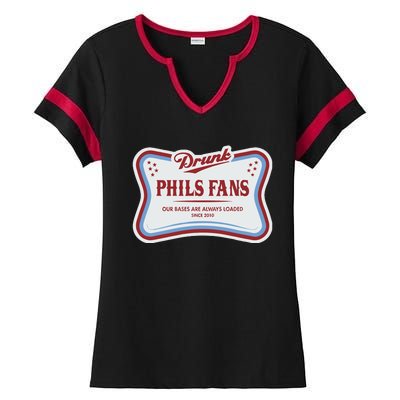 Drunk Phils Fans High Life New Ladies Halftime Notch Neck Tee