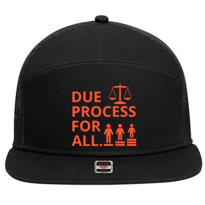 Due Process For All 7 Panel Mesh Trucker Snapback Hat