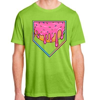 Dripping Pink Frosting Donut Baseball Diamond Home Plate Adult ChromaSoft Performance T-Shirt