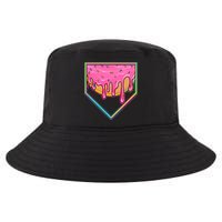 Dripping Pink Frosting Donut Baseball Diamond Home Plate Cool Comfort Performance Bucket Hat