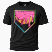 Dripping Pink Frosting Donut Baseball Diamond Home Plate Performance Shirt