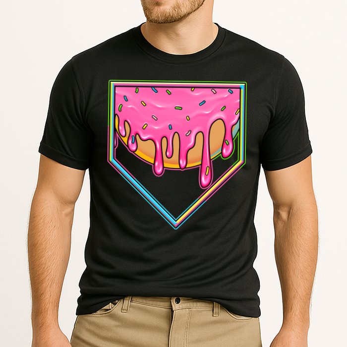 Dripping Pink Frosting Donut Baseball Diamond Home Plate Performance Shirt