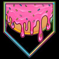 Dripping Pink Frosting Donut Baseball Diamond Home Plate Performance Shirt