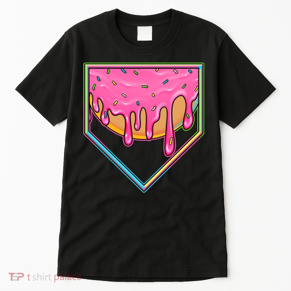 Dripping Pink Frosting Donut Baseball Diamond Home Plate Tall T-Shirt