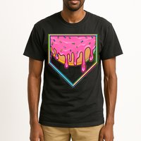 Dripping Pink Frosting Donut Baseball Diamond Home Plate Tall T-Shirt
