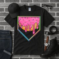 Dripping Pink Frosting Donut Baseball Diamond Home Plate Tall T-Shirt