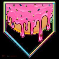 Dripping Pink Frosting Donut Baseball Diamond Home Plate Tall T-Shirt