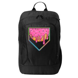 Dripping Pink Frosting Donut Baseball Diamond Home Plate City Backpack